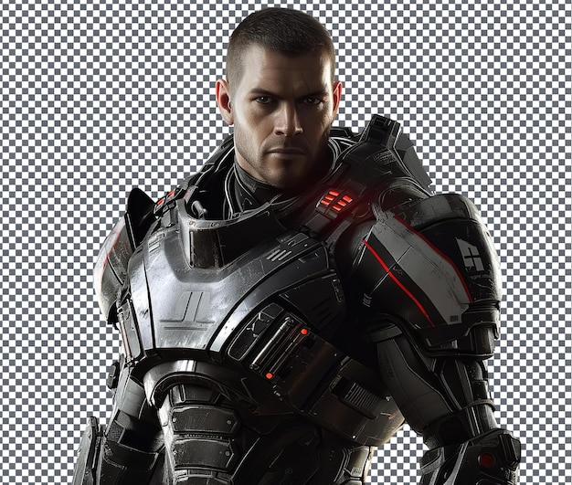 PSD le brave commandant shepard mass effect isolé sur un fond transparent