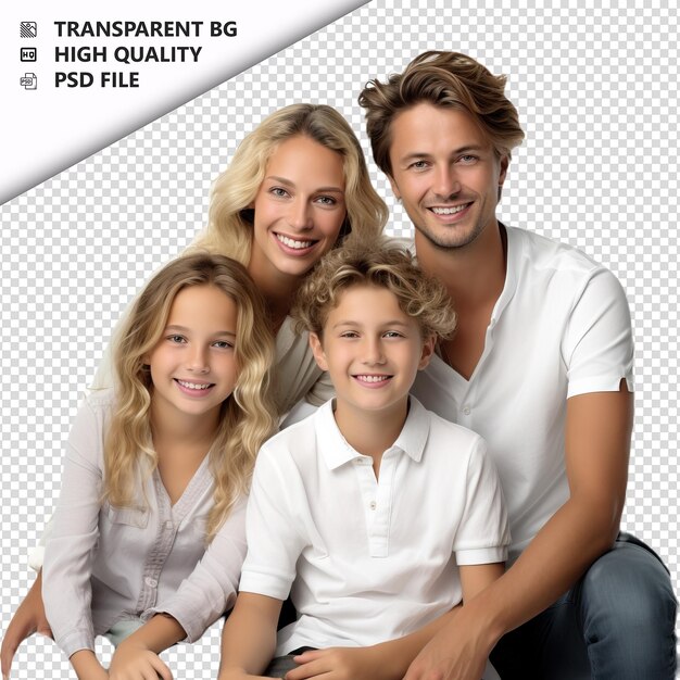 PSD brave european family estilo ultra-realista com fundo branco