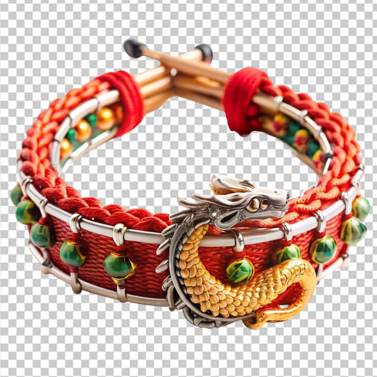 PSD brazalete del baterista del barco del dragón en un fondo transparente