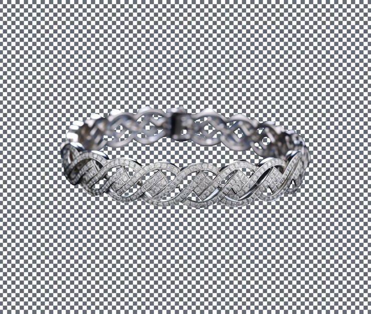 PSD brazalete de diamantes de lujo aislado sobre un fondo transparente