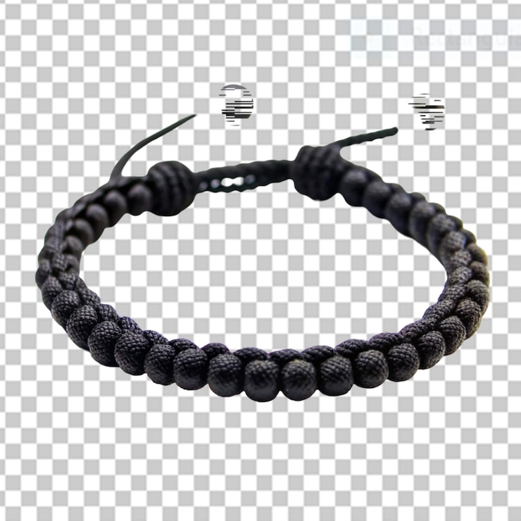 PSD brazalete negro sobre un fondo transparente