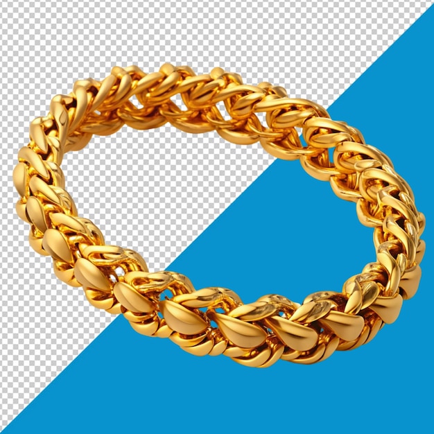 Brazalete de oro sobre un fondo transparente