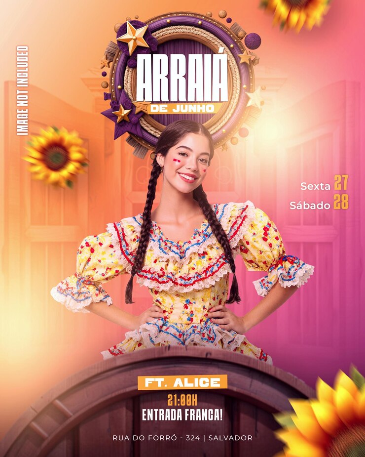PSD brazilian festa junina party flyer template