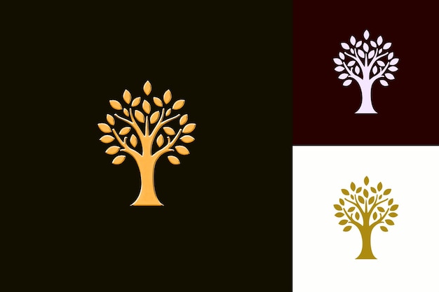 Brazilianwood con árbol de ícono de madera con logotipo de heartwood rojizo Diseños creativos de íconos de cultura de Brasil