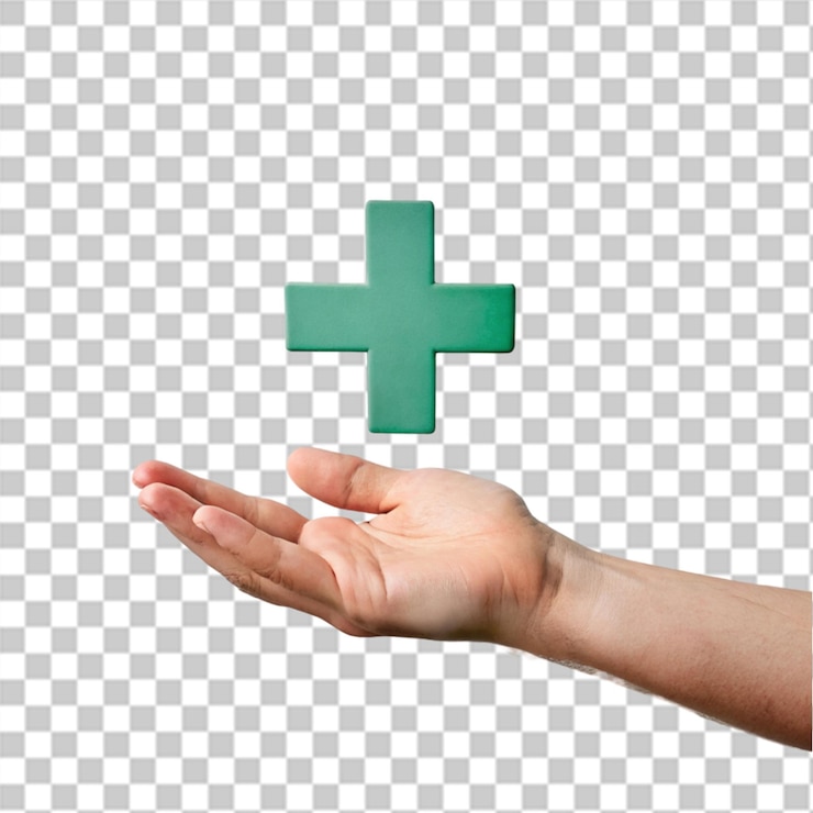 PSD el brazo levantado y sosteniendo la cruz icono
