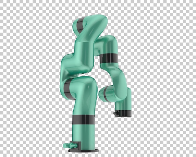 Brazo de robot aislado sobre fondo transparente Ilustración de renderizado 3d