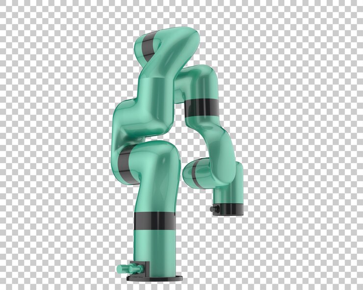 PSD brazo de robot aislado sobre fondo transparente ilustración de renderizado 3d