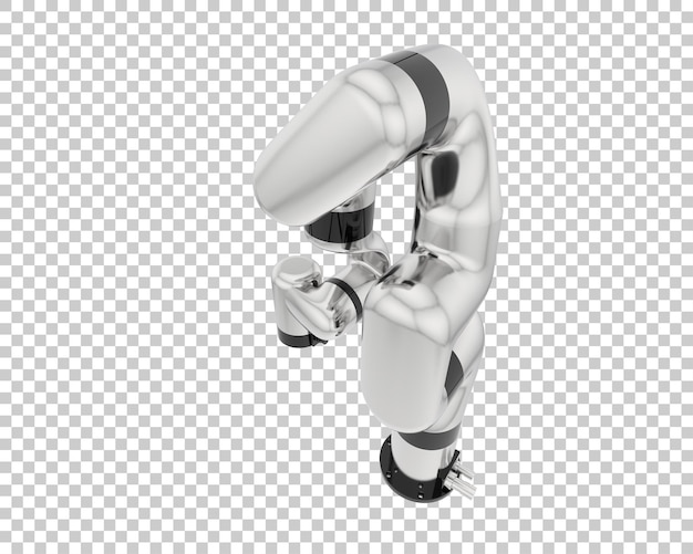 Brazo de robot aislado sobre fondo transparente Ilustración de renderizado 3d