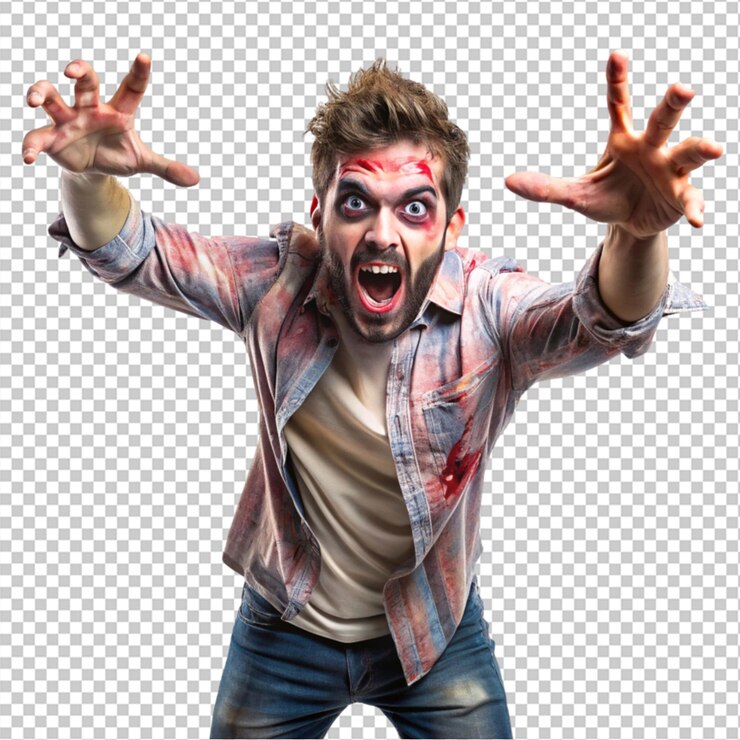 PSD los brazos de halloween extendidos como un zombie