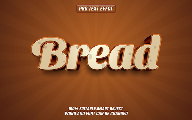 bread editable text font effect 3d text for title