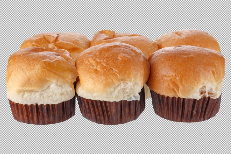 PSD bread in paper cups isolated on a transparent background