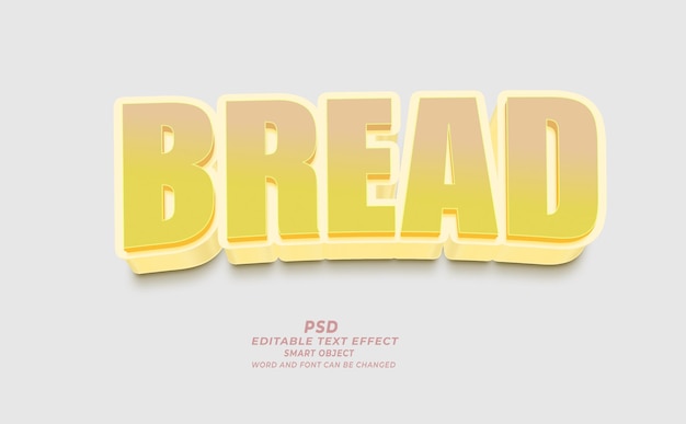 Bread PSD 3D Editable Text Effect (effetto di testo modificabile)
