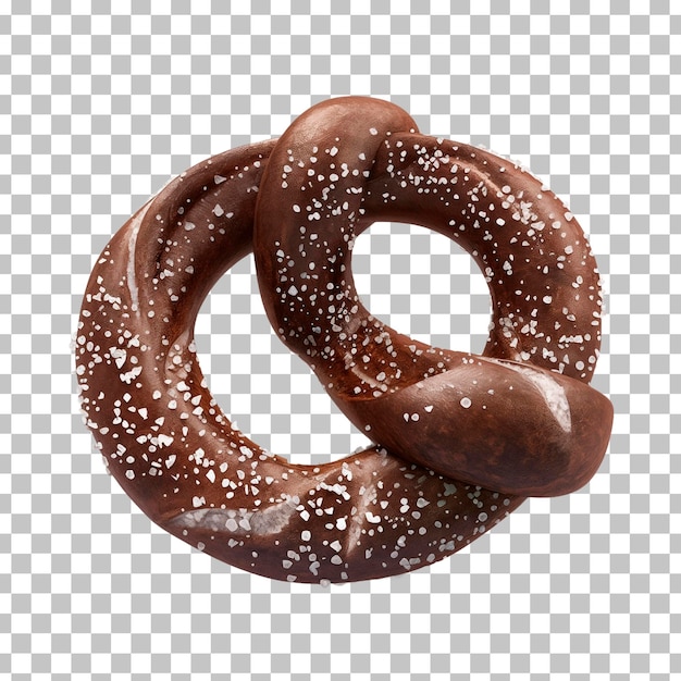 Un Bretzel Recouvert De Chocolat Avec Des Graines De Sésame Sur Un Fond à Carreaux