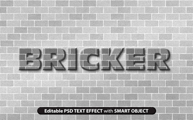 Brick Stone Pattern-Effekt PSD mit bearbeitbarem Vorlagentext