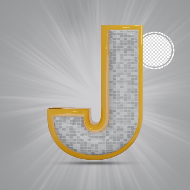 PSD brick style alphabet j buchstabe 3d render