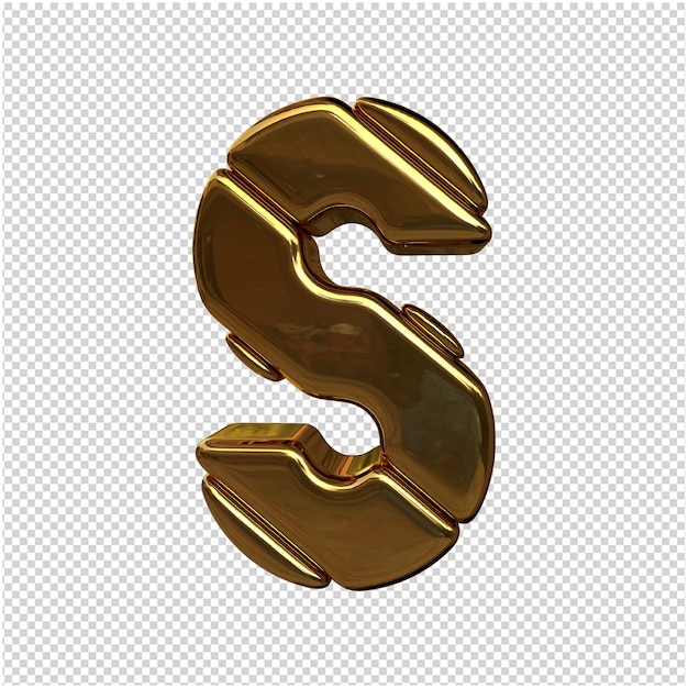 Brief aus Gold 3d Rendering isoliert