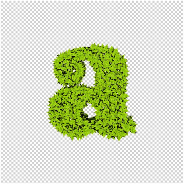 Brief aus grünen Blättern 3D-Rendering