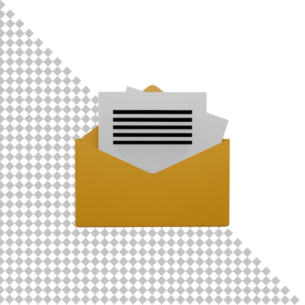 Brief im Umschlag 3D-Symbol