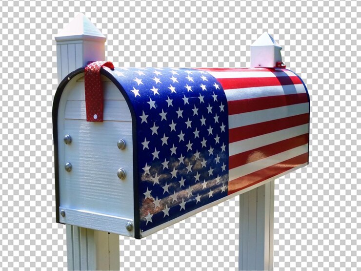 PSD briefkasten aus metall mit amerikanischer flagge