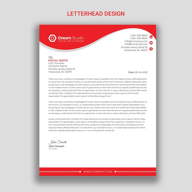 Briefkopf-designvorlage für firmenkunden kostenlose psd