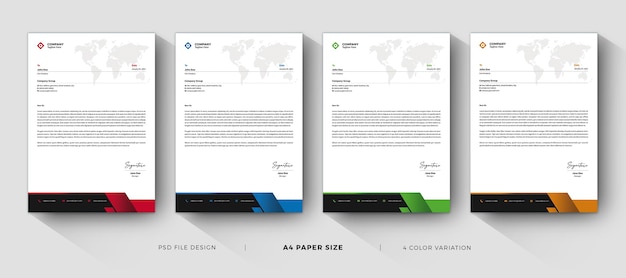 Briefkopfvorlagen professionelles und modernes design mit farbvariation