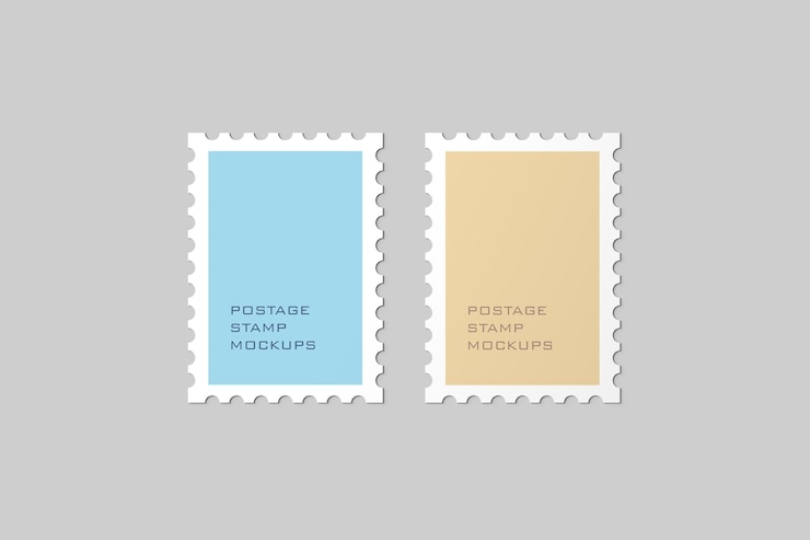 PSD briefmarken-mockup