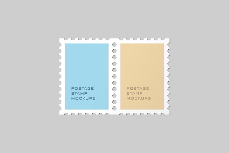 PSD briefmarken-mockup