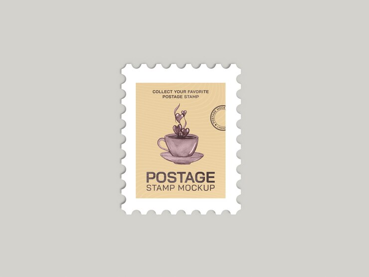 PSD briefmarken-mockup