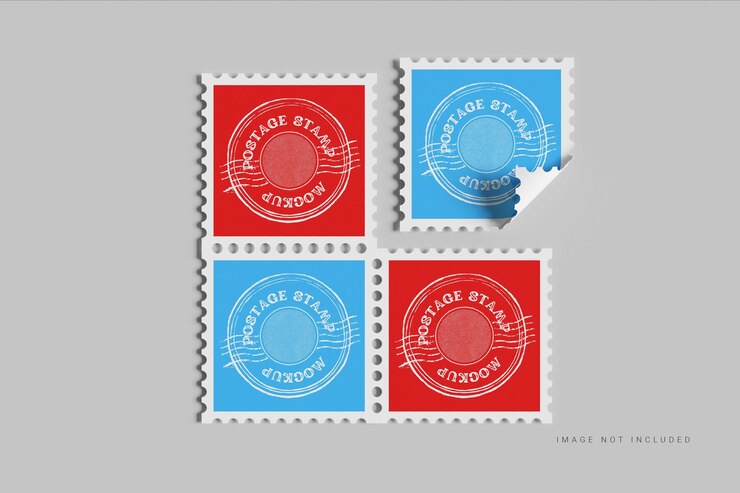 PSD briefmarken-mockup