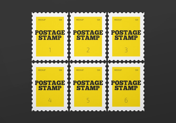 PSD briefmarken-mockup