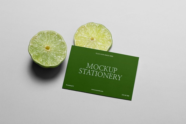 Briefpapier-Attrappe mit frischem Obst