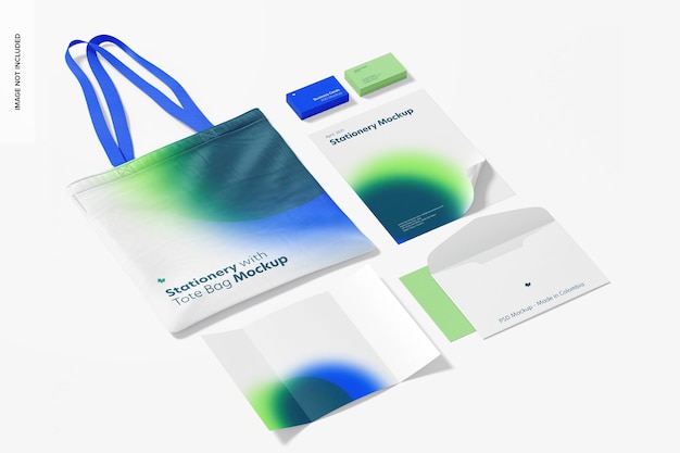 Briefpapier mit Einkaufstasche Mockup 02