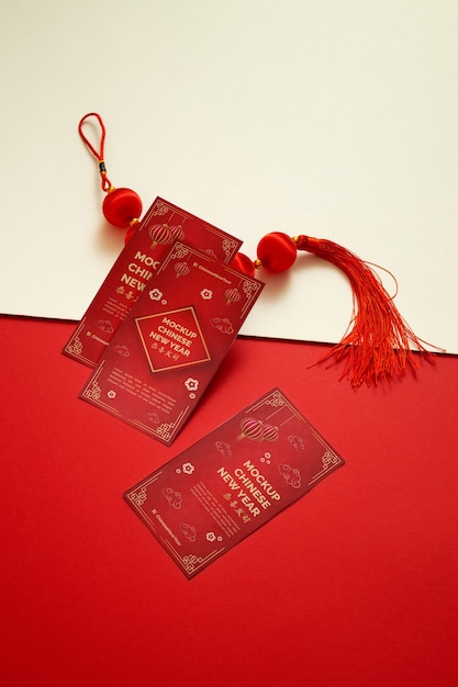 Briefpapier-Mock-up-Design des chinesischen Neujahrs