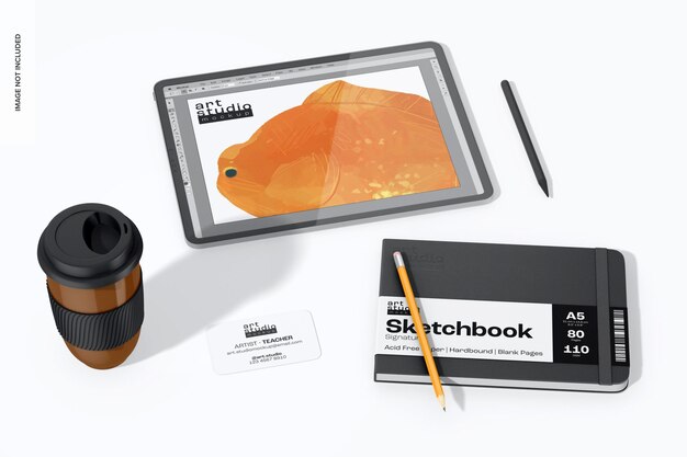 Briefpapier und Digital Art Mockup