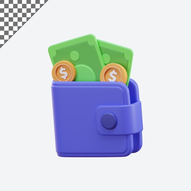 Brieftasche 3D-Darstellung