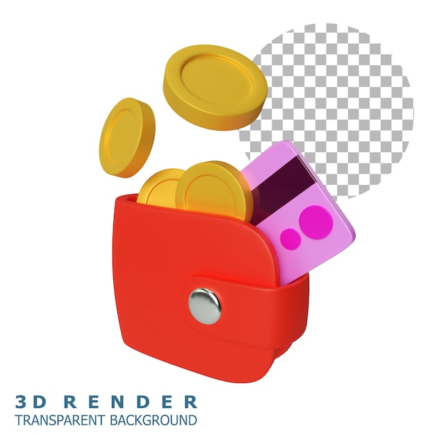 Brieftasche 3d-render-illustration