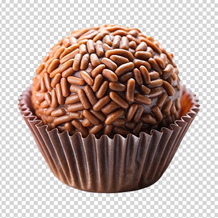PSD brigadeiro aislado sobre un fondo blanco