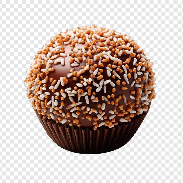 PSD brigadeiro estilo aislado png con fondo blanco dibujos animados generativo ia