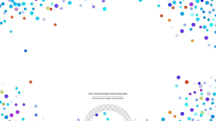 PSD bright dot falling festival fundo branco