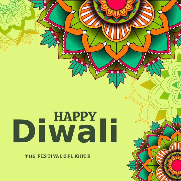 PSD bright vibrant gradient felice diwali saluto instagram post
