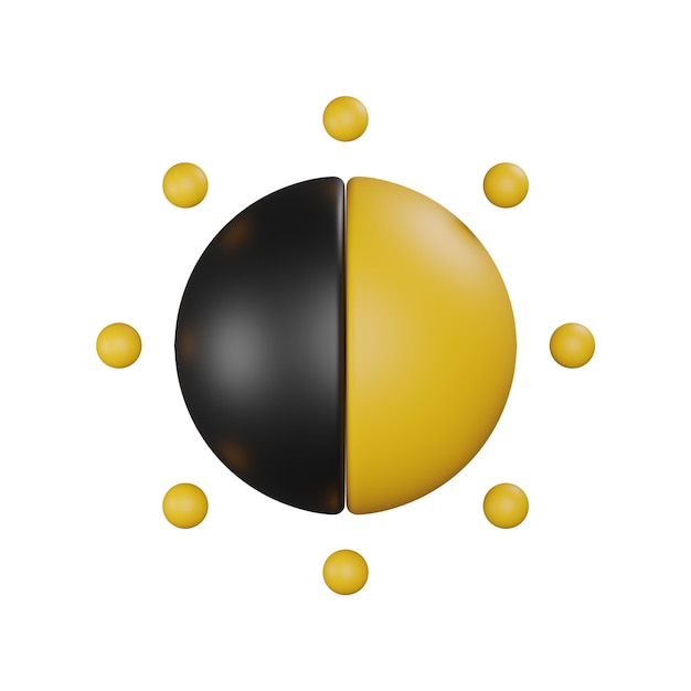 brightness contrast icon isolated 3d render illustration