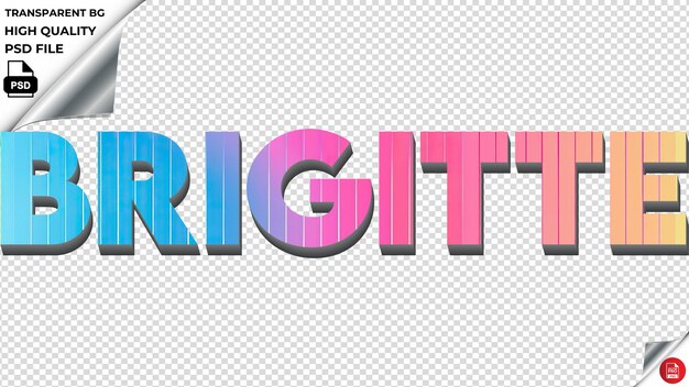 PSD brigitte typographie regenbogen farbenfroher text textur psd durchsichtig