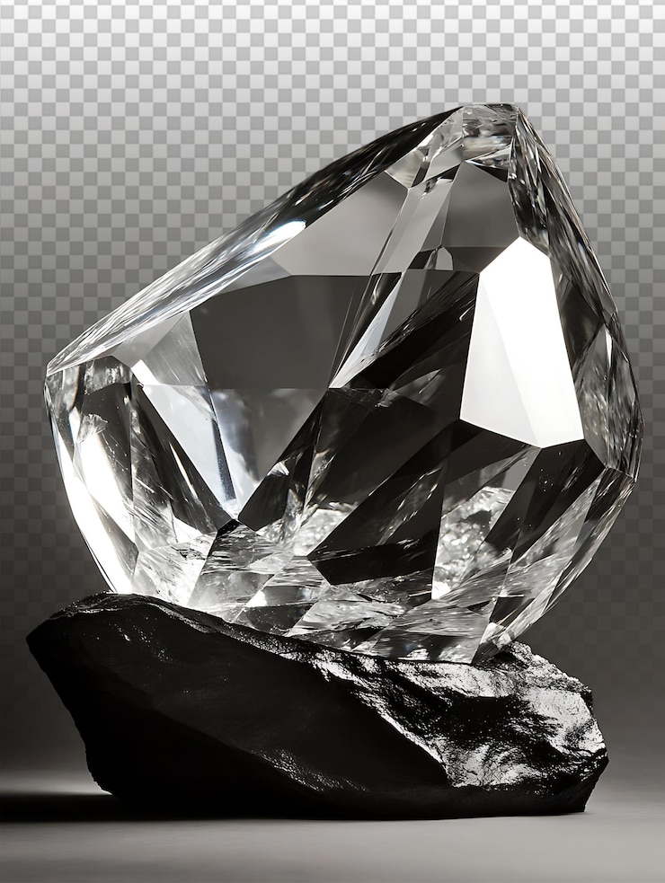 PSD brilhante corte de diamante perfeito em fundo preto