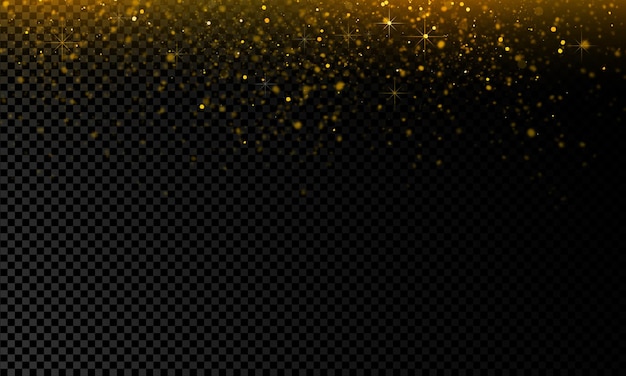 brilho dourado sobre um fundo preto