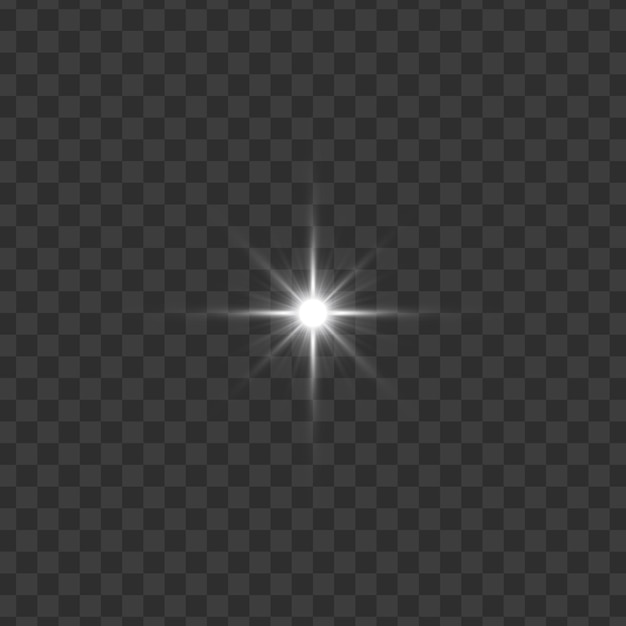 Brillante scintilla stellare su uno sfondo trasparente