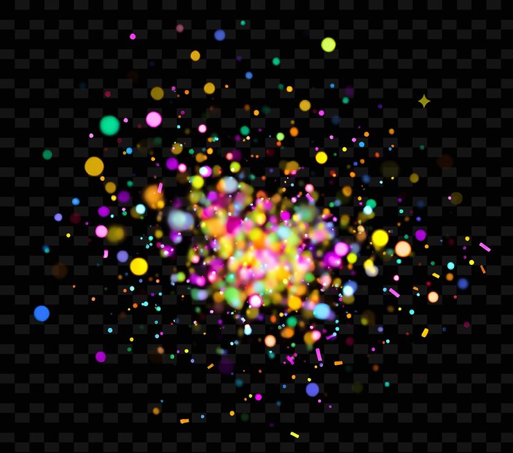 PSD los brillantes confeti se dispersan brillantemente combinando colores vibrantes t y2k neon inspirado en la textura de la luz