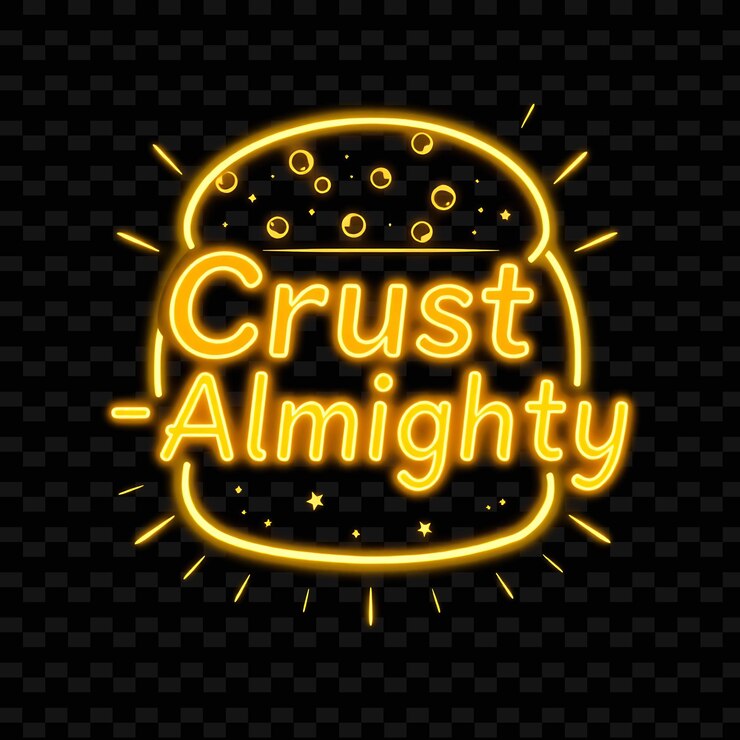 PSD brilliant crust almighty texto en marrón neón y amarillo claro con bre neon yummy tipografía designa