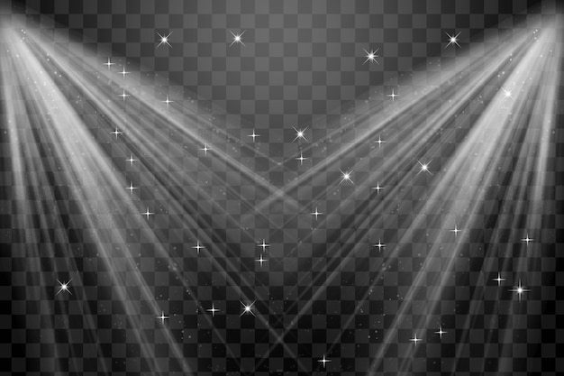 Brillo blanco con estrellas brillantes