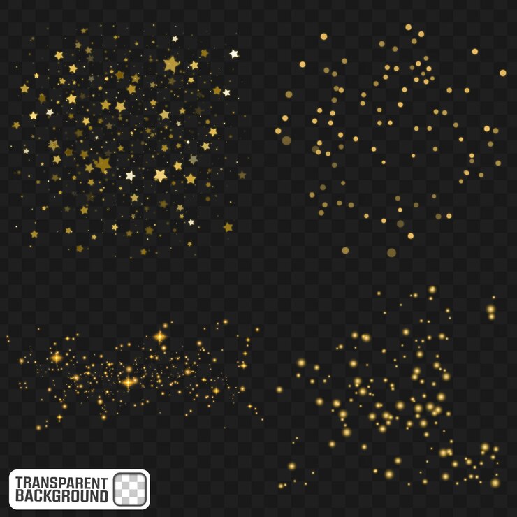 Brillo dorado y estrellas brillantes