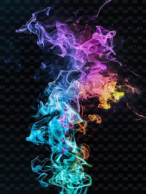 Brillo de lantanuro con luminescencia multicolor Lumina de colores Diseño de efectos de luz de neón PNG